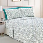 Elegant Comfort Amelia Paisley Printed 4-Piece Sheet Set, Deep Pocket 1500 Premium Hotel Quality, Fade and Wrinkle Resistant, Fitted Sheets with Smart Pockets, Paisley Sheet Set, TwinXL, Teal