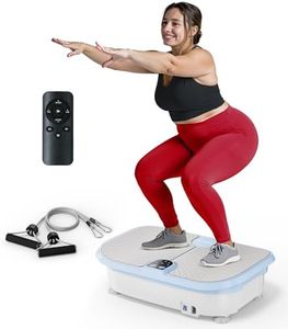 FEIERDUN Vibration Plate Exercise Machine, Vibration Plate for Lymphatic Drainage, Power Plate Vibration Platform w/ Loop Bands for Weight Loss & Toning-Blue