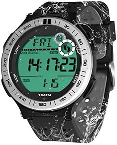 10 ATM Water Resistant Digital Sports Watch with Pedometer, Fitness Tracker, Lap Stopwatch, Alarm Clock 12/24 Hour Format