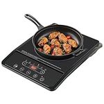 LIVINGBasics Induction Cooktop, 1800W Portable Burner with 9 Power Levels & 4-Hour Timer, Ultra Thin Body and Low Noise Hot Plate Single Electric Countertop Stove