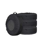 FLR 4 Pcs 30in Tire Cover Black Adjustable Waterproof Spare Tire Covers Protection Covers with 4 PCS Wheel Felts Seasonal Tire Storage Bag for Car Off Road Truck Tire