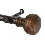 Rod Desyne Ornament Window Curtain Rod Set, 66 to 120-Inch, Cocoa