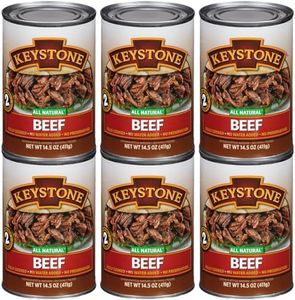 Keystone Meats All Natural Canned Beef 14.5 Oz Long Shelf Life Emergency Food For Camping Canned Meat Fully Cooked Ready to Eat | Gluten Free Pack of 6