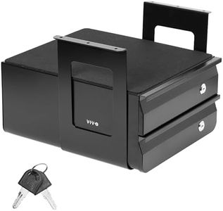 VIVO 13 inch Under Desk Double Stacked Slide Out Drawers with Lock, Secure Home Office Storage Organizer, Black, DESK-AC03L-2B