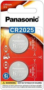 Panasonic CR2025 3V Coin Lithium Battery (Pack of 2)