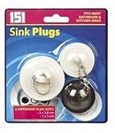 Bathroom & Kitchen Rubber Sink Plugs - 3 Pack Fits Most Plugs by 151