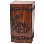 Handcrafted Rosewood Urn for Human Ashes - Beautifull Moon and Deer Tree Wooden Box - Cremation Urn for Pets Handmade Burial Urn Box for Loving Memories (Rosewood, S(8X4.75”)115CU)