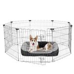 Smiling Pets Foldable Metal Pet Dog Exercise Fence Pen Suitable for All Types of Small Breeds, Puppies, Cat, Kitten, Rabbit Playpens with Gate (Octagonal 60 x 60 x 24 Inch)