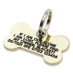 Reinforced Deeply Engraved Solid Brass Bone Dog tag