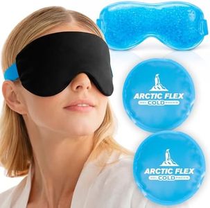 Arctic Flex Cold Eye Mask - Gel Ice Pack For Cool Sleeping, Dry Night Treatment - Reusable Hot Spa Therapy For Sleep, Skin Puffiness, Migraine, Soothing Headache - Soft Cooling Heating Compress Cover - Puffy Eye Mask