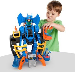 Imaginext Coffret Centre De Commande Robot Batman DC Super Friends avec Robot Détachable De 25 Cm, Figurines Batman Et Robin 8 Cm Incluses, Jouet Enfant, De 3 Ans À 8 Ans, HML02