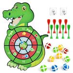 Vicloon Dinosaur Dart Board, Kids Dartboards with 12 Sticky Balls, 8 Self-adhesive Darts Foldable Kdis Dart Board Game Set Kids Birthday Indoor & Outdoor Party Games Toys Gifts (Dinosaur)