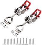 IMAGINE 2 Pack 4003 Adjustable Toggle Latch Clamp Smoker Latch Clamps 1322Lbs 600Kg Holding Capacity Heavy Duty Large Toggle Latches, Pull Toggle Clamp Latch with 10 Screws for Smoker, Toolbox Case.