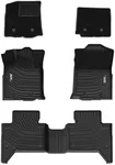 3W Floor Mats & Carpet Fit Toyota Tacoma 2016-2023 TPE All Weather Custom Fit Floor Liner for Toyota Tundra 1st and 2nd Row Full Set Car Mats, Black