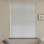 SHEERVIEW Cordless No Drill Aluminum Blind, Custom Size Matte Pearl White 1" Slat Horizontal Mini Blinds Light Filtering Waterproof for Interior Door Window Treatment Decor Home Office