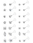 Milacolato 14Pairs 16G Forward Helix Cartilage Tragus Earring Studs Internal Threaded Labret Lip Monroe Ring 8MM Barbell Body Piercing Jewelry