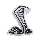 SEMAPHORE® Cobra Logo 3D Metal Super Snake Front Hood Grille Badge Emblem Side Rear Sticker(Silver) Compatible with Volksvvagen Golf