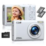 Digital Camera 4K 64MP with 32GB Card, Point and Shoot Digital Camera with 18X Digital Zoom, 2 Batteries, Compact Small Camera for Teens Kids Boys Girls