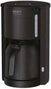 Krups Pro Aroma KM303810| Filterkaffeemaschine 1 Liter Fassungsvermögen | mit Thermokanne | 800 Watt | für 10-15 Tassen Kaffee | schwarz