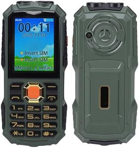 YUEHISY Rugged Cell Phone Unlocked, 4G Feature Phone, Large Buttons, SOS Dual SIM Slot 2.4in Screen (Green)