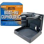 Boat Cup Holder Gray Set of 4 Folding Boat Cup Holders for Drinks Wall Cup Holder for Boat & RV Cup Holder Motorhome Wall Mount Marine Grade Mountable Stainless Screws Mounted Drink Holder for Boats