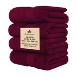 Kinton Crafts Premium Bath Towels Ultra Soft (Pack of 4-70x140cm- 580GSM) Cotton Towels for Bath|Luxury Fast Drying|High Absorbency|Ideal for Multipurpose Home|Gym|Spa|Hotel|Lightweight- Burgundy