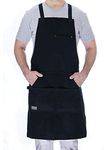 Hudson Durable Goods - Professional Grade Chef Apron for Kitchen, BBQ & Grill, Navy, M to XL