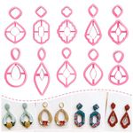 Keoker Clay Cutters, Organic Polymer Clay Cutters for Earrings Making, 20 Shapes Floral Polymer Clay Cutters, Studs Clay Cutters for Polymer Clay Jewelry (A+B)