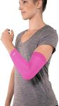 Copper Compression Elbow Sleeve - Copper Infused Orthopedic Brace for Tennis & Golfer Elbow, Tendonitis, Arthritis, Bursitis, Sore Joints & Muscles - Fits Men & Women -1 Sleeve - Pink - XL