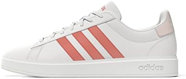 adidas Women’s Grand Court 2.0 Tennis Shoe, Cloud White-coral Fusion-wonder Quartz, 10