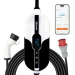 Zevpoint 11 kW Smart EV Charger | 3 Phase | Carry Bag+Wall Bracket+CEE Socket | 6m TPU Cable, Adjustable Power (8-16A) | 10+ Safety Features | IP66 Waterproof | Upto 5-yr Warranty | Aveo x1