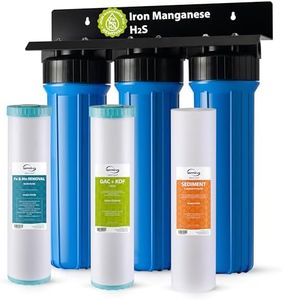 iSpring Iron, Hydrogen Sulfide, Manganese Whole House Water Filter System, Also Reduces Sediments, Lead, Chlorine, Chloramine, Mercury, WGB32B-MKS 3-Stage Whole House Water Filtration System