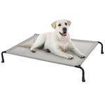 veehoo Outdoor Elevated Dog Bed, Cooling Raised Dog Cots Beds with No-slip Feet, Durable Pet Bed for Large Medium Dogs, Washable & Chew Proof Mesh Fabric Cots for Indoor Outdoor, X-Large, Grey