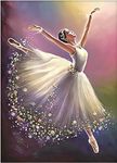 NIHO-JIUMA Ballerina Diamond Painting Kits, 5D Full Drill Ballet Dancer Diamond Art Canvas Crafts Kits Gift for Adult, Home Art Decor (30x40cm/12x16inches)