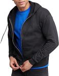 Hanes Men's Full Zip Eco Smart Fleece Hoodie, Black, X-Large