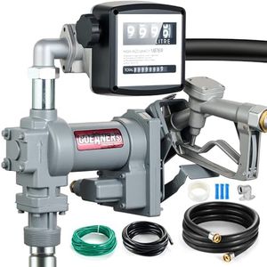 12V 20 GPM Fuel Transfer Pump, Self-Priming Gas Pump Kit with Premium Digital Meter, Auto Nozzle & Discharge Hose for Gasoline, Diesel, Kerosene, Ethanol/Methanol Blends & Biodiesel