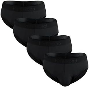 KNITLORD Ropa interior para hombre, viscosa de bambú, suave, ligera, de tiro medio/bajo, paquete de 3 o 4, Paquete de 4 - Negro, Large