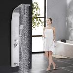 B Backline Stainless Steel Shower Panel Full Set | Dual Flow Overhead Waterfall Shower | Hand Shower | Wall Mount Shower Panel For Bathrooms (Brushed Chrome)