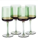 Navaris Mint Green Tinted Wine Glasses - Set of 4 - Coloured Wine Glasses with Stems - Stylish Design Glassware for Serving Wine, Cocktails, Dessert