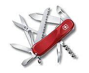 Victorinox Evolution 17 Swiss Army Pocket Knife, Medium, Multi Tool, 15 Functions, Blade, Ergonomic, Red