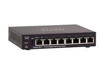 CISCO DESIGNED SG250-08HP Smart Switch with 8 Gigabit Ethernet (GbE) Ports Plus 45W PoE, Limited Lifetime Protection (SG250-08HP-K9-NA), black