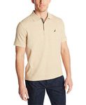 Nautica Men's Classic Short Sleeve Solid Polo Shirt, Coastal Camel Heather, X-Large, Coastal Camel Heather, X-Large