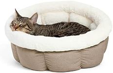 Best Friends by Sheri Cuddle Cup Ilan Cozy Microfiber Cat and Dog Bed in Standard Wheat