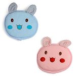 Baby Moo Wash Hand Gloves & Sponge Ultra-Soft Bath Time Essentials for Infants 0-24 Months with Gentle Cleansing Mitts and Sponge for Sensitive Skin, Ideal for Boys and Girls - Smart Bunny 2 Pack