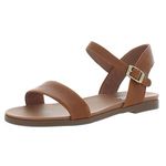 Steve Madden Women's Dina Flat Sandal, Tan Leather, 6 UK