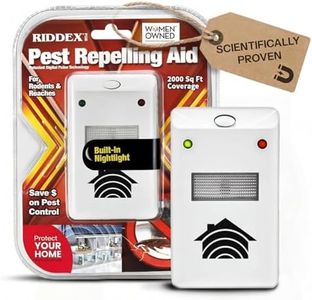 RIDDEX Plus Insect Repellent | Plug in, Mouse Deterrent - Pest Control for Defense Against Rats, Mice, Roaches, Bugs and Insects | Control Pests with No Toxins | White
