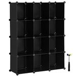 SONGMICS Cube Storage Organizer, 12 Cube Closet Organizers 36.6 x 12.2 x 48.4 Inches, Black ULPC34BK