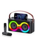 MOYLEAF Karaoke Machine for Adults & Kids,Karaoke Speaker with 2 Karaoke Microphone,Portable Karaoke Machine with PA System Support TWS/AUX/USB/REC/TF Card for Family Party
