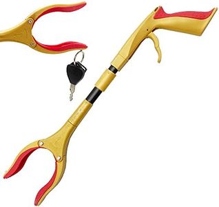 Grabber Reacher Tool - Latest Version Luxet 19 Inch Gold&Black, Foldable Pick Up Stick - Strong Grip Magnetic Tip - Heavy Duty Trash Picker Claw Reacher Grabber Tool Elderly Wheelchair Mobility Aid