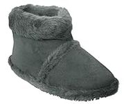 Coolers Mens Gents Brand Fur Lined Warm Winter Snug Slip On Ankle Bootee Slippers UK Sizes 7-12 (UK 9-10 (Medium), Grey)